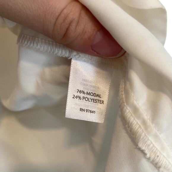 Womens J.Jill White Pique Modern Boxy Cropped Buttery Soft Modal Top Size Medium - Picture 11 of 16